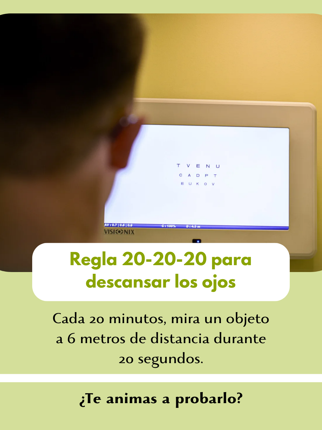 Regla 20-20-20 para descansar los ojos